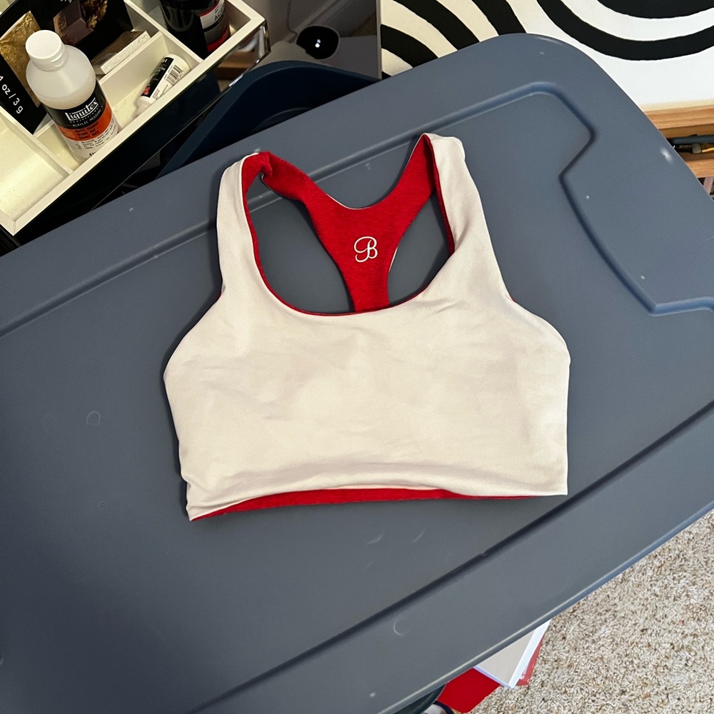 Bombshell Sportswear Red and White Sports Bra